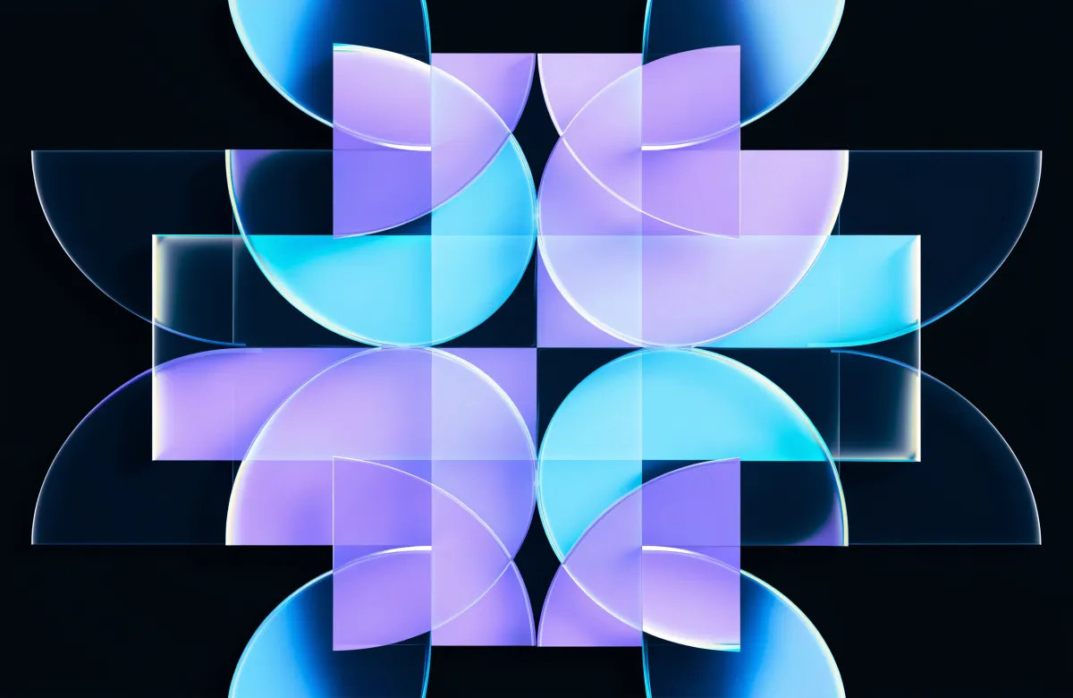 Layered geometric tiles illustrating pattern recognition